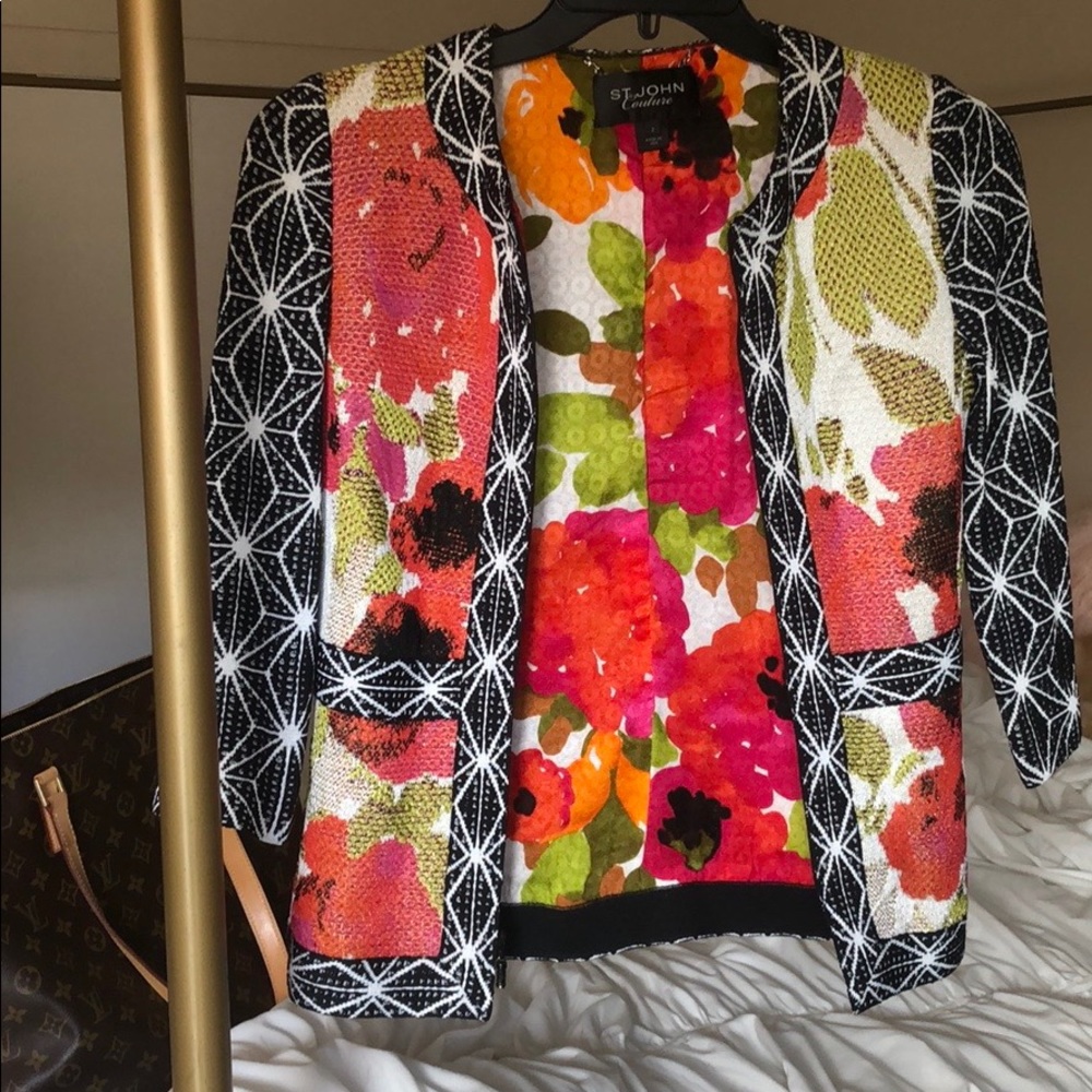 ST JOHN multicolored zip up jacket